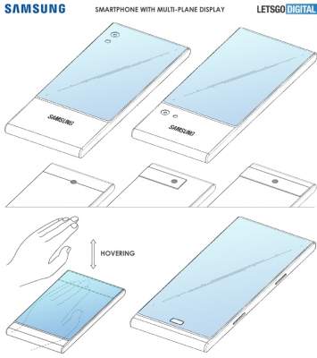 Samsung запатентовала  смартфон с «обтекающим» дисплеем