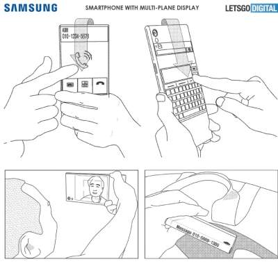 Samsung запатентовала  смартфон с «обтекающим» дисплеем