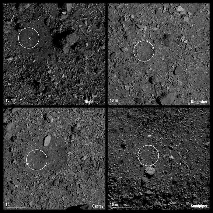 Выбраны места посадки OSIRIS-REx на астероид Бенну